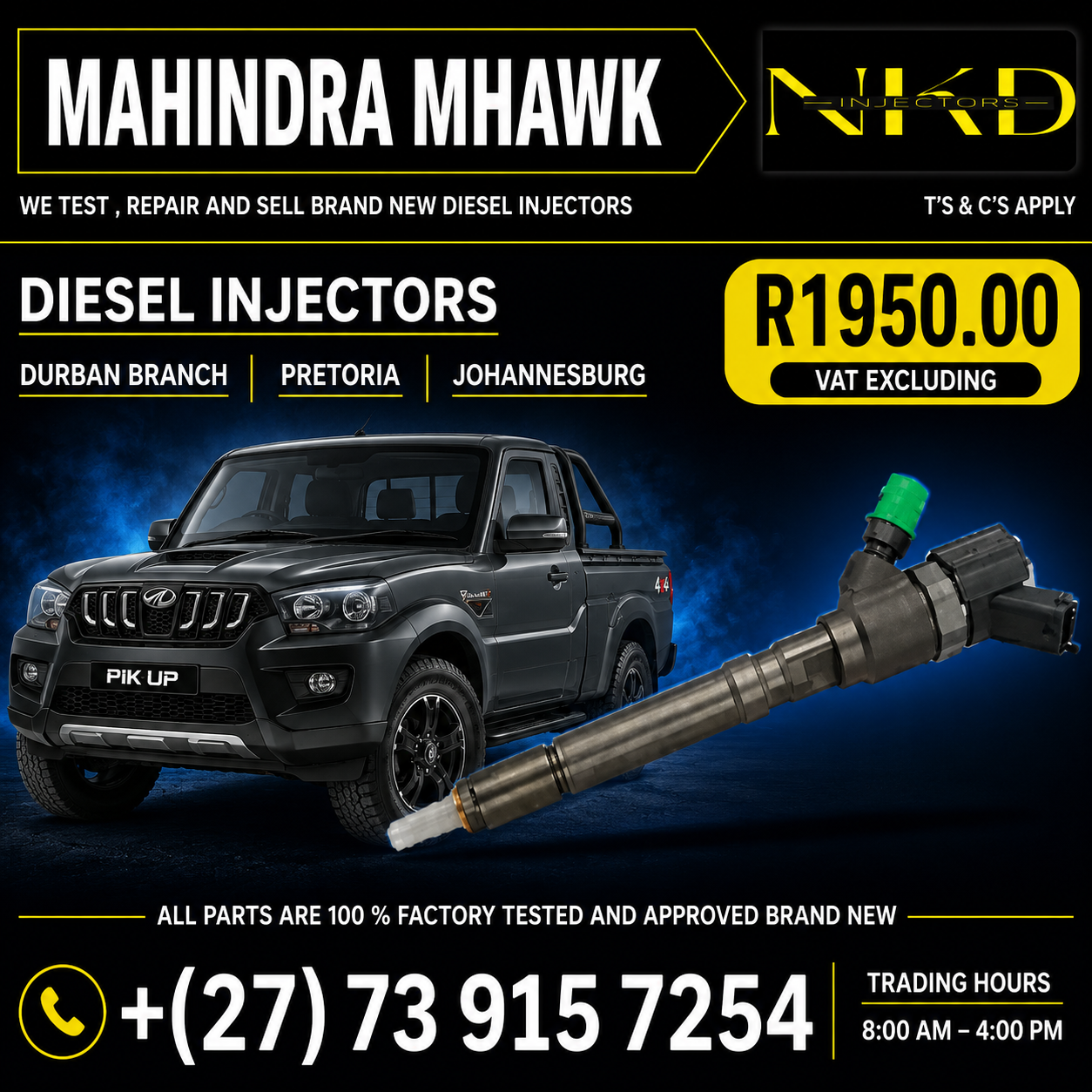 Injectors_For_Mahindra_Mhawk - Private Seller Injectors_For_Mahindra_Mhawk - Private Seller