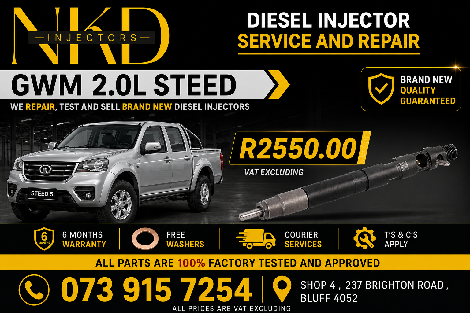 GWM 2.0L STEED 5_Diesel_Injectors - Private Seller GWM 2.0L STEED 5_Diesel_Injectors - Private Seller