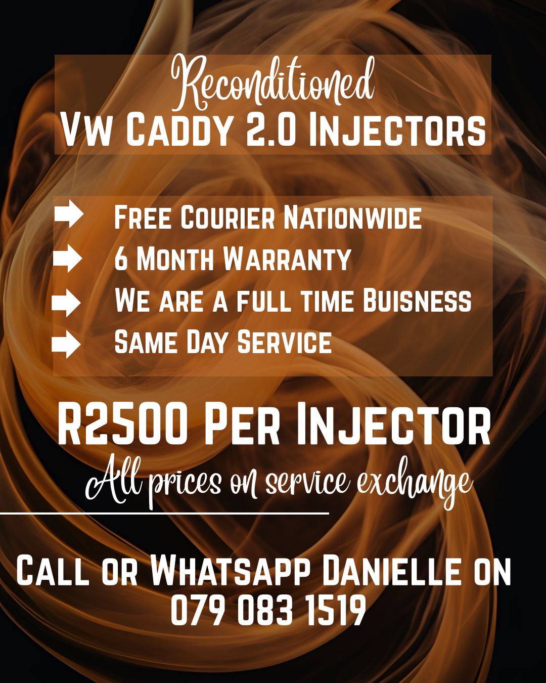VW CADDY 2.0 INJECTORS FOR SALE WITH WARRANTY INCLUDED - Private Seller VW CADDY 2.0 INJECTORS FOR SALE WITH WARRANTY INCLUDED - Private Seller