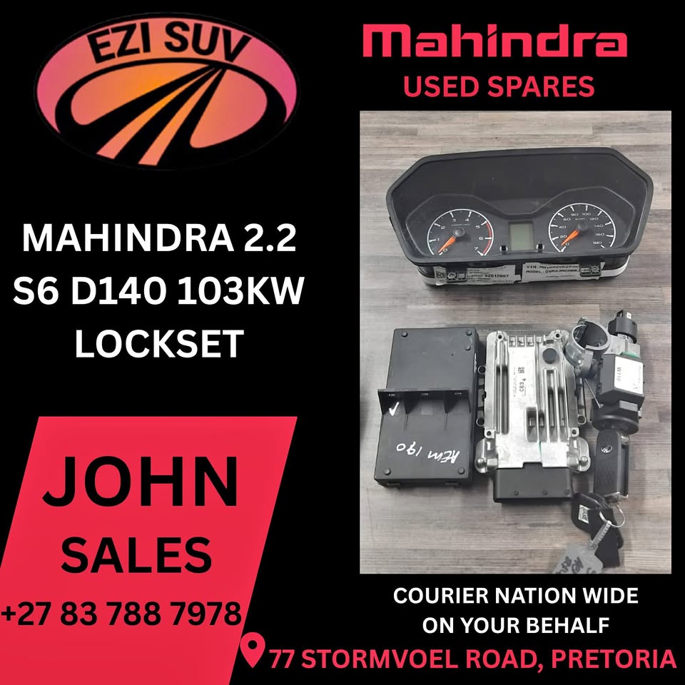 MAHINDRA 2.2 S6 D140 103KW LOCKSET CONTACT F/PRICE - Private Seller MAHINDRA 2.2 S6 D140 103KW LOCKSET CONTACT F/PRICE - Private Seller