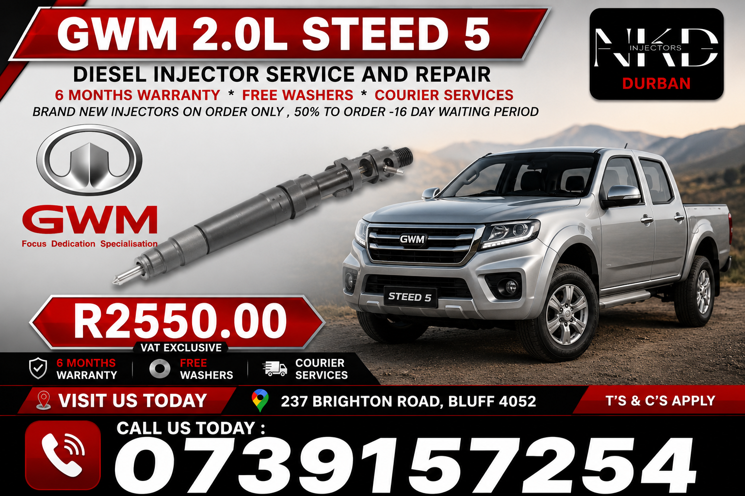 GWM_2.0L_STEED_5_Diesel_Fuel_Injectors - Private Seller GWM_2.0L_STEED_5_Diesel_Fuel_Injectors - Private Seller