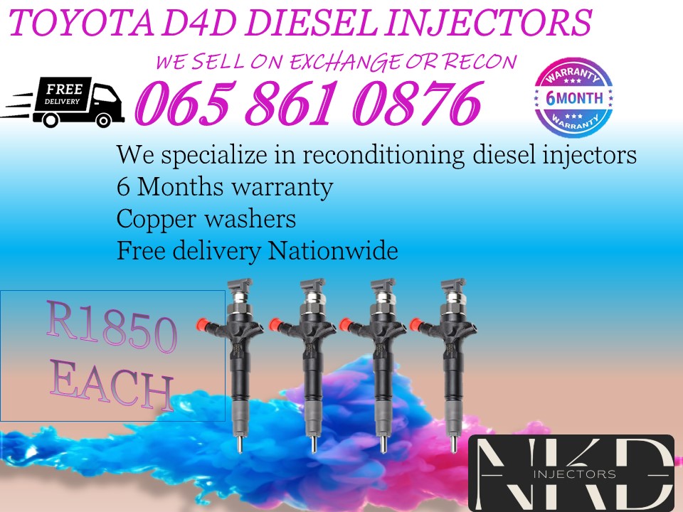 TOYOTA D4D DIESEL INJECTORS FOR SALE ON EXCHANGE OR RECON - Private Seller TOYOTA D4D DIESEL INJECTORS FOR SALE ON EXCHANGE OR RECON - Private Seller