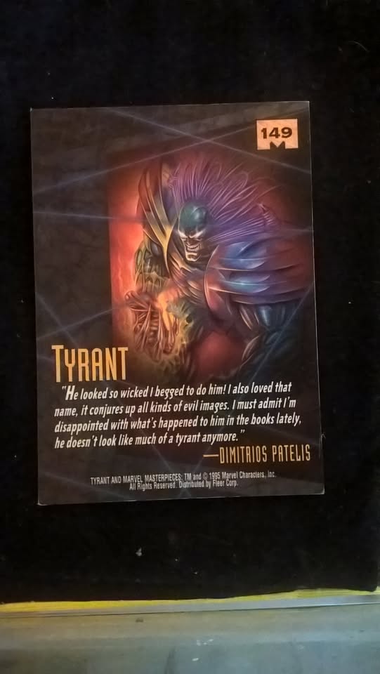 1995 Marvel Masterpieces Tyrant - Emotion Signature Series!