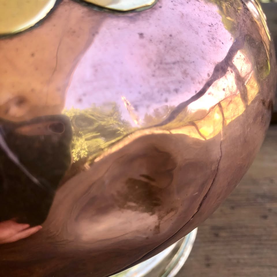 Vintage Copper and Brass Water Jug: A Timeless Belgian Treasure with a Few Stories to Tell
