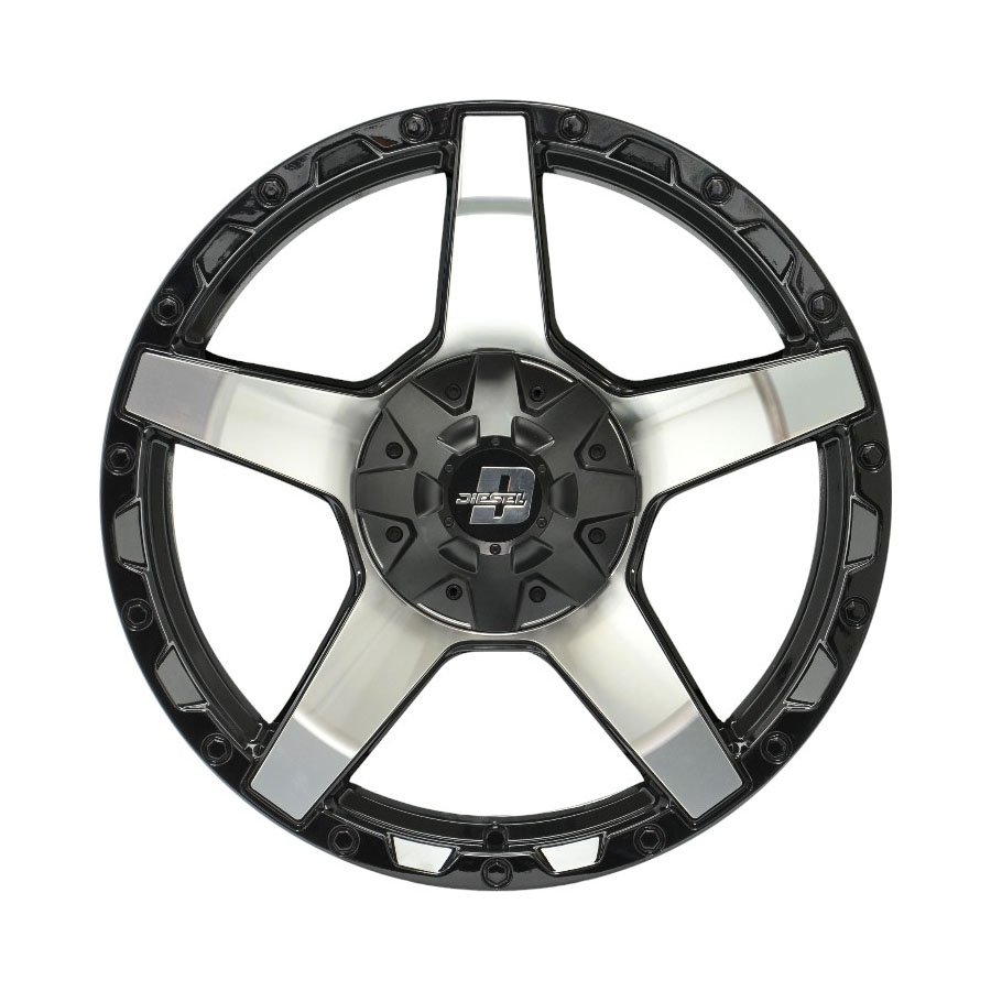 20″ SSW S341 6/139 Polished Silver Face with Black Trim Alloy Wheels