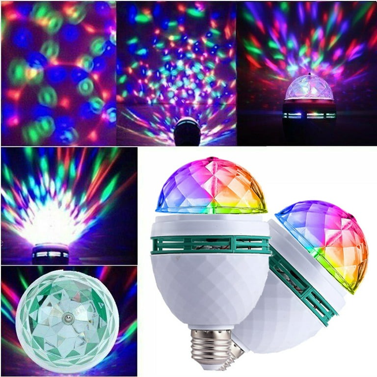 Auto Rotating DJ Party Disco Stage MultiColour RGB LED E27 Socket Crystal Lamp.