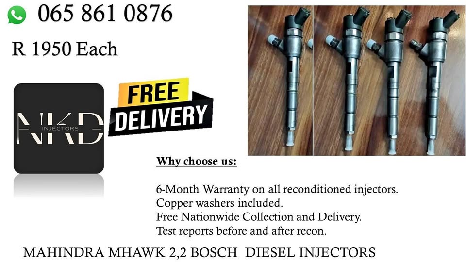 Mahindra 2.2 diesel injectors for sale on service exchange or recon your own