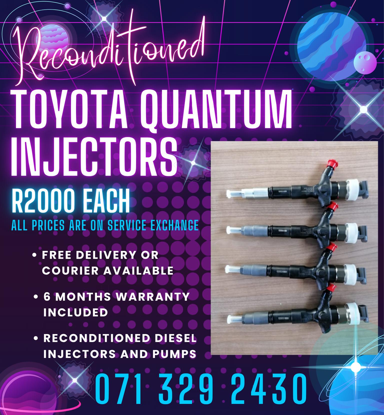 TOYOTA QUANTUM 2.5 INJECTORS FOR SALE WITH WARRANTY - Private Seller TOYOTA QUANTUM 2.5 INJECTORS FOR SALE WITH WARRANTY - Private Seller