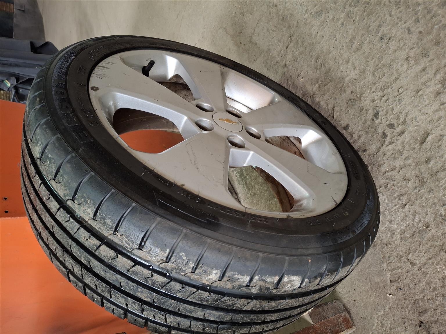 3 x rims and tyres. One hit a pothole. 225x45x17.