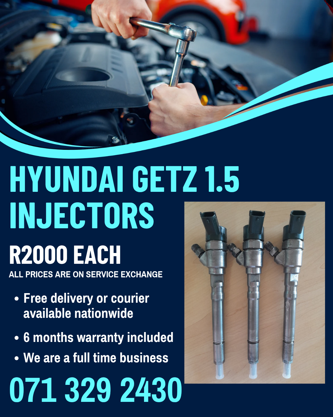 HYUNDAI GETZ 1.5 DIESEL INJECTORS FOR SALE WITH WARRANTY - Private Seller HYUNDAI GETZ 1.5 DIESEL INJECTORS FOR SALE WITH WARRANTY - Private Seller