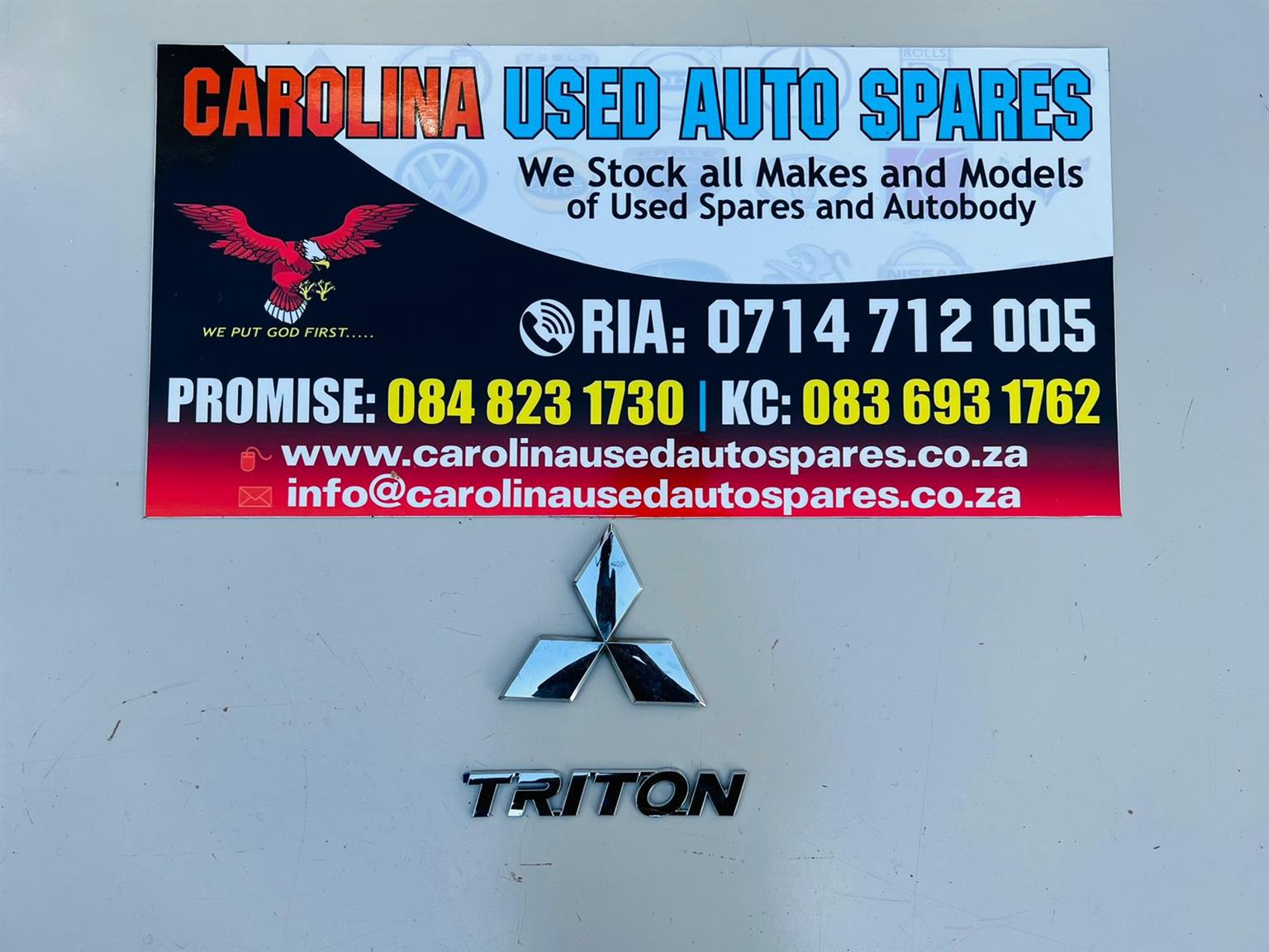 Mitsubishi Triton chrome badge and nameplate - Private Seller Mitsubishi Triton chrome badge and nameplate - Private Seller