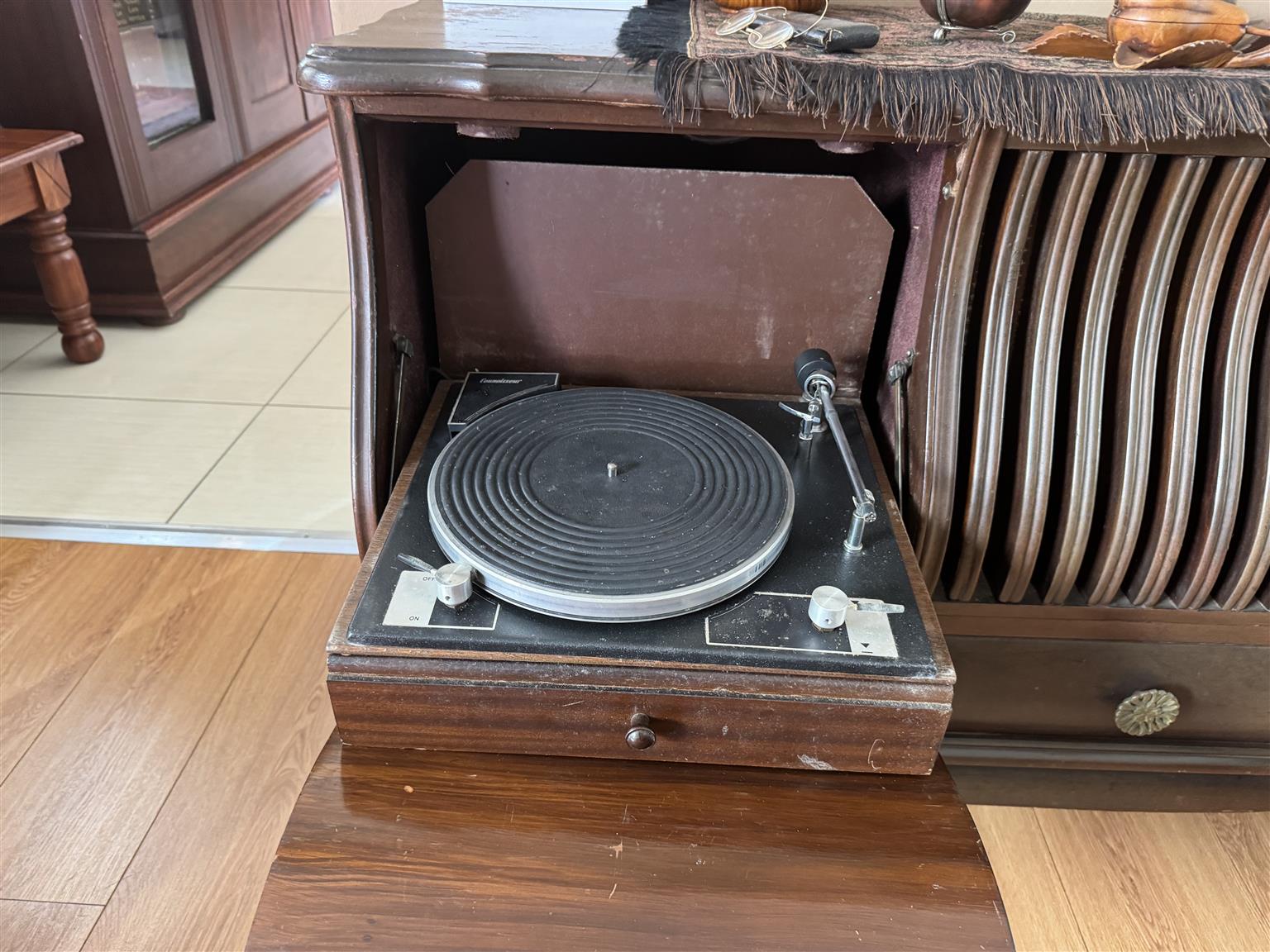 Ball and claw radio and record player