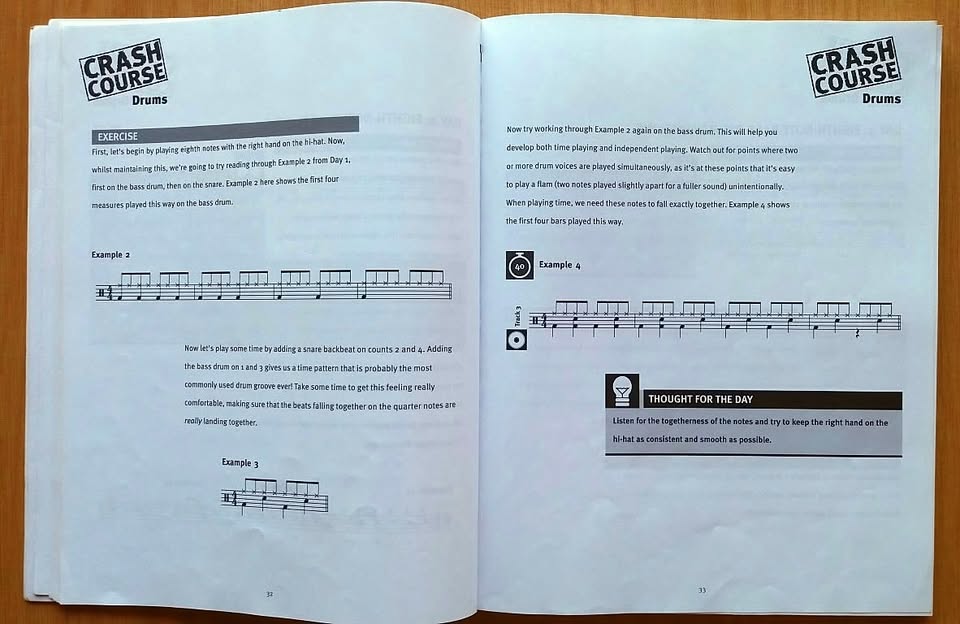 Crash Course Drums. NO CD.