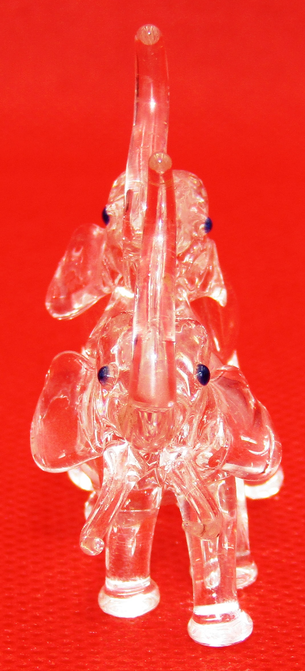 Miniature Glass Mounting Elephants