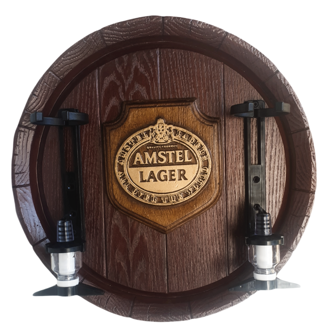 Amstel Premium Lager Liquor Dispenser Large Barrel End with 2 Optics. Brand New