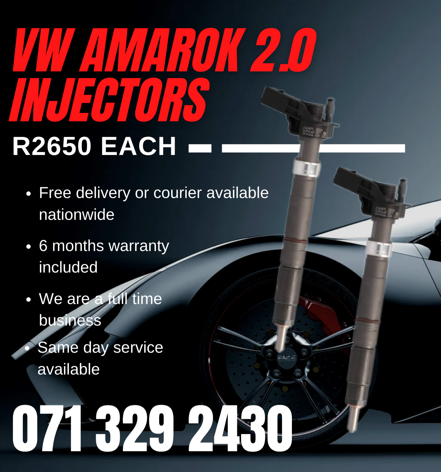 VW AMAROK 2.0 INJECTORS FOR SALE WITH WARRANTY - Private Seller VW AMAROK 2.0 INJECTORS FOR SALE WITH WARRANTY - Private Seller