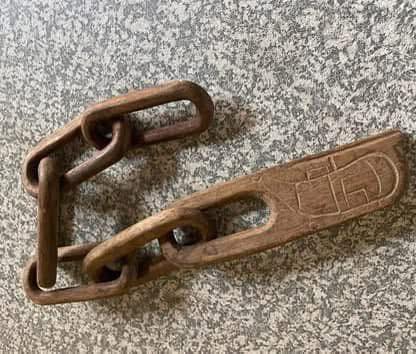 Hand carved wood chain Hand carved wood chain