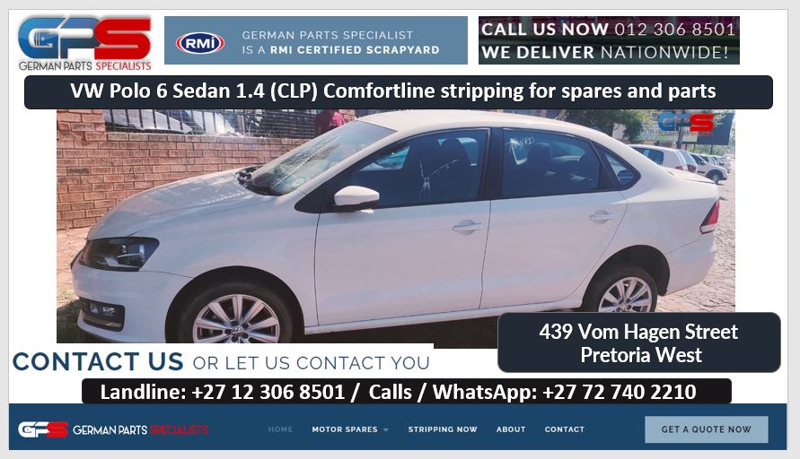 VW Polo 6 Sedan 1.4 (CLP) Comfortline used spares and used parts for sale - Private Seller VW Polo 6 Sedan 1.4 (CLP) Comfortline used spares and used parts for sale - Private Seller