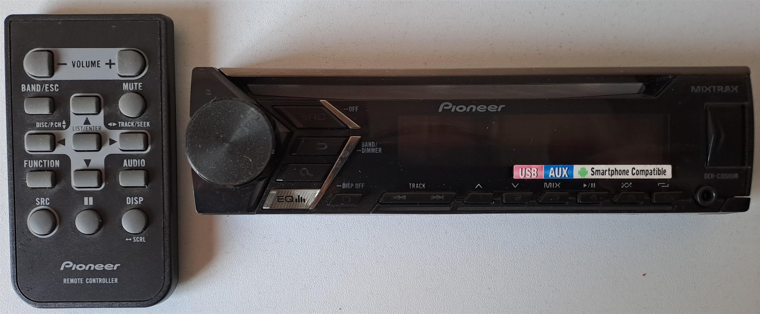 Face, Remote and Manual for Pioneer CD RDS Receiver, Model DEH-S1053UB.