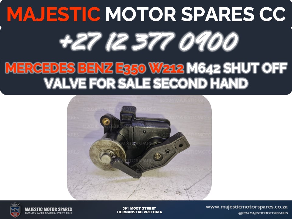 Mercedes-Benz E350 W212 M642 Shut-Off Valve for Sale