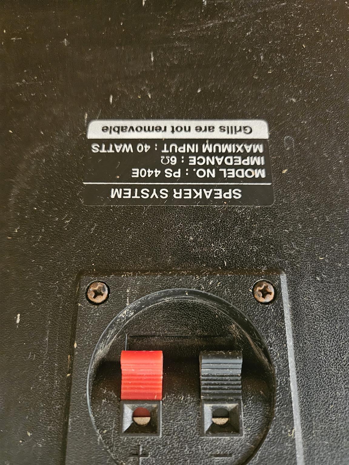 SAMSUNG speakers Model No 440E, Impedance Max Input 40W