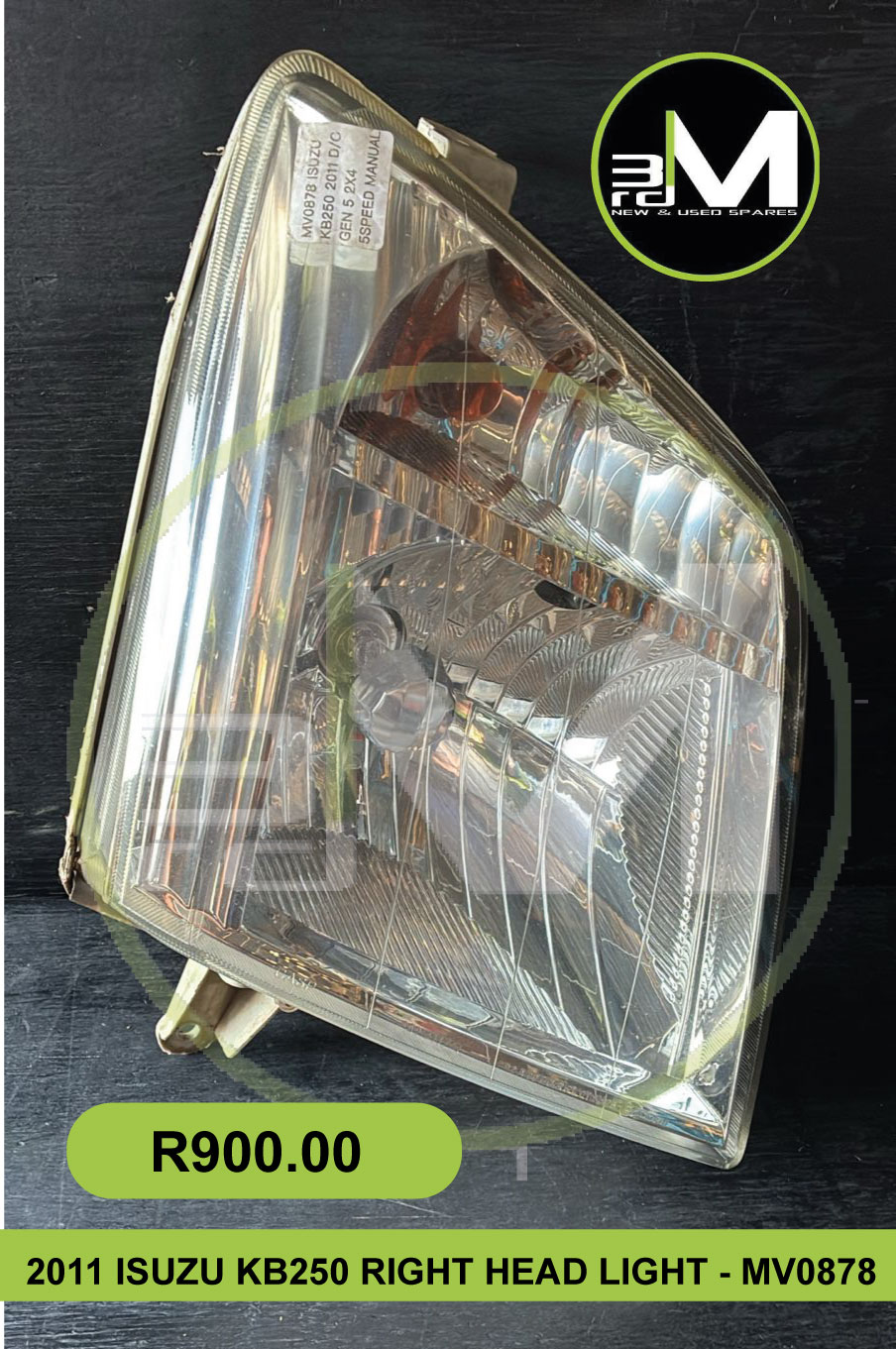 2011 ISUZU KB250 RIGHT HEAD LIGHT - MV0878 - Private Seller 2011 ISUZU KB250 RIGHT HEAD LIGHT - MV0878 - Private Seller