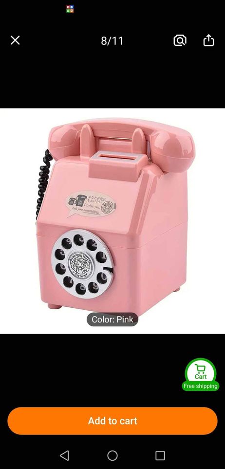 Vintage telephone money saving box