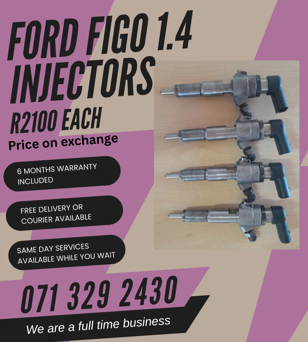 FORD FIGO 1.4 DIESEL INJECTORS FOR SALE WITH WARRANTY - Private Seller FORD FIGO 1.4 DIESEL INJECTORS FOR SALE WITH WARRANTY - Private Seller