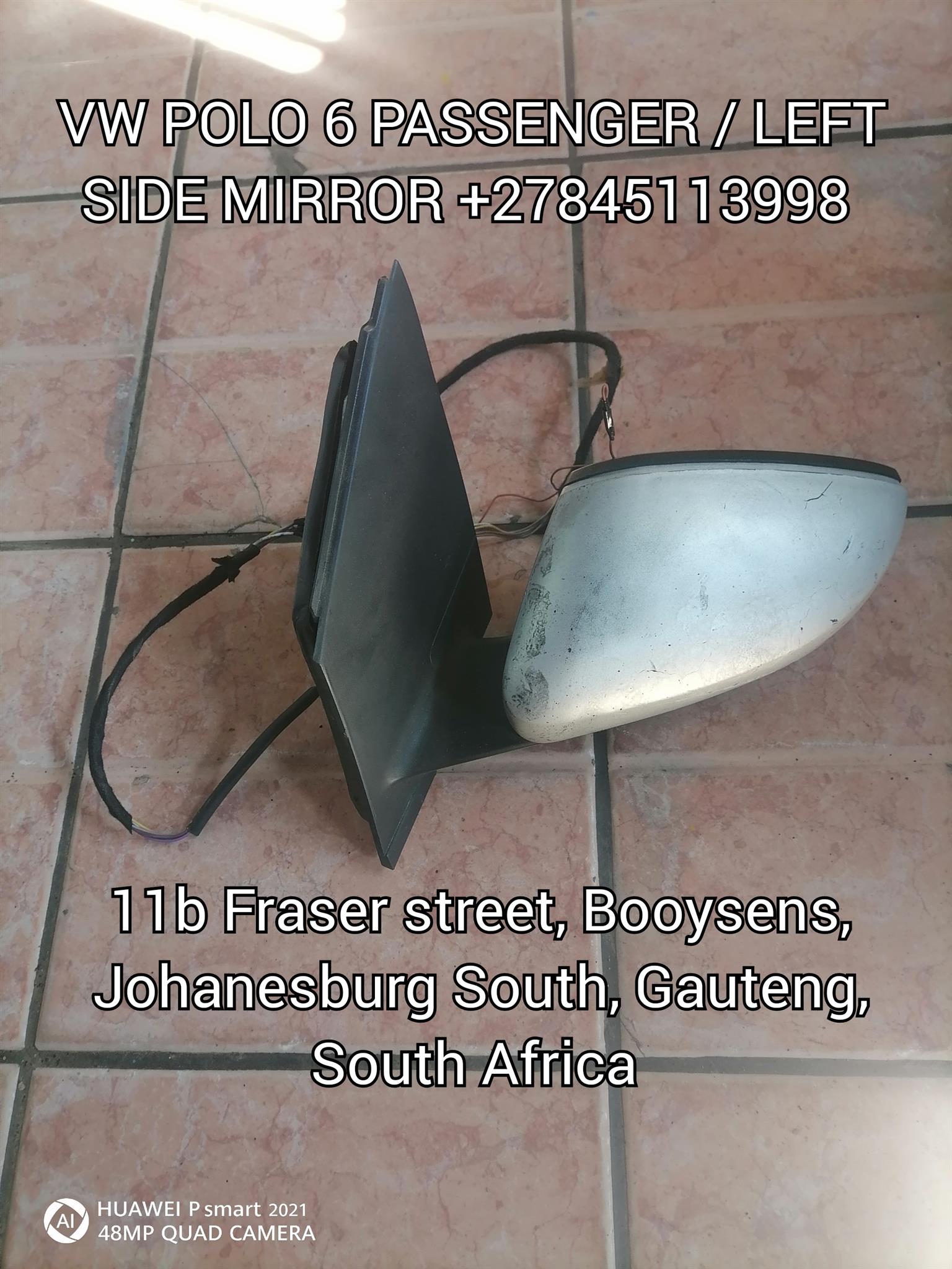 VW POLO 6 PASSENGER / LEFT SIDE MIRROR VW POLO 6 PASSENGER / LEFT SIDE MIRROR
