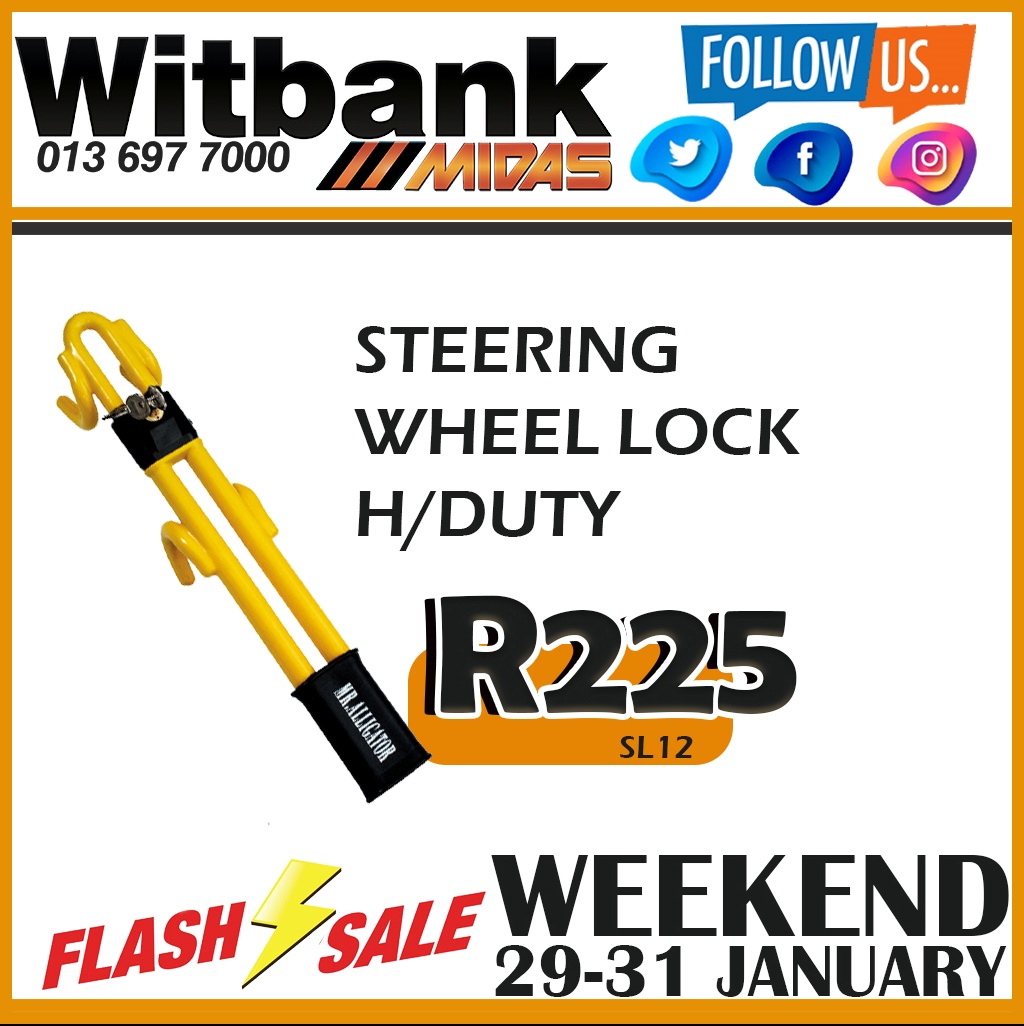 Get this Steering Wheel Lock for ONLY R225!