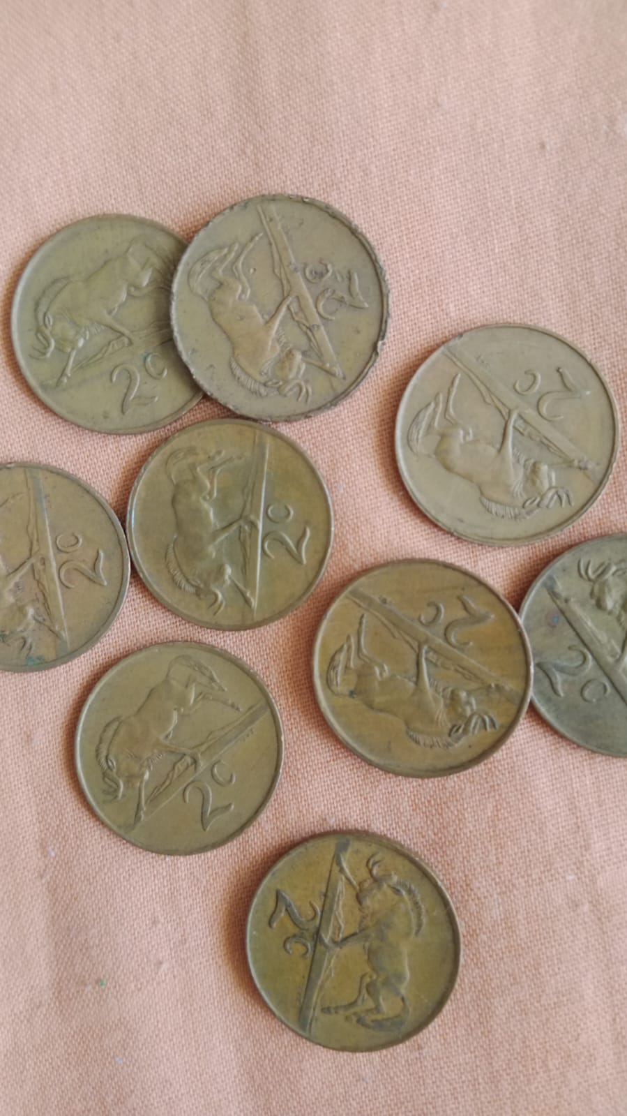Old South African Coins dated from 1973 to 1990