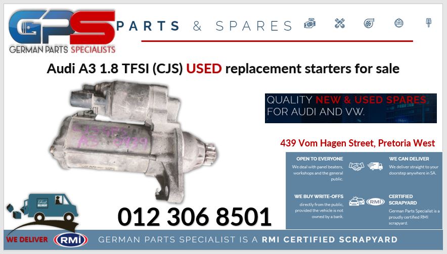 Audi A3 1.8 TFSI (CJS) used replacement starters for sale - Private Seller Audi A3 1.8 TFSI (CJS) used replacement starters for sale - Private Seller
