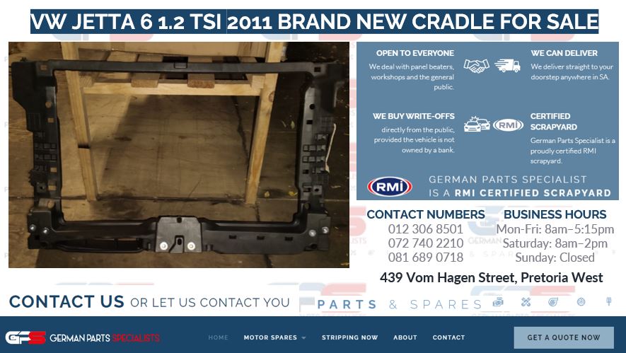 VW JETTA 6 1.2 TSI 2011 BRAND NEW CRADLES FOR SALE - Private Seller VW JETTA 6 1.2 TSI 2011 BRAND NEW CRADLES FOR SALE - Private Seller