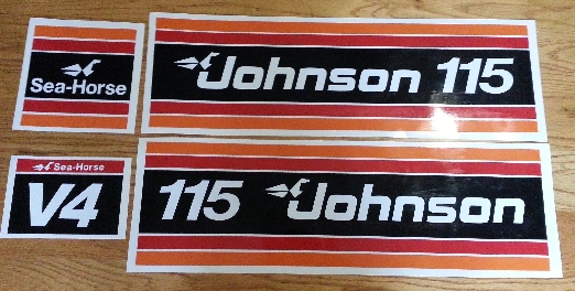 1981 Johnson 115 V4 outboard motor decals stickers vinyl cut graphics kits 1981 Johnson 115 V4 outboard motor decals stickers vinyl cut graphics kits