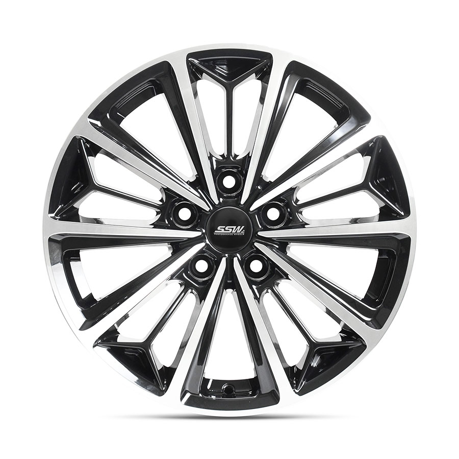 17″ SSW S408 5/120 Black with Polished Face Alloy Wheels