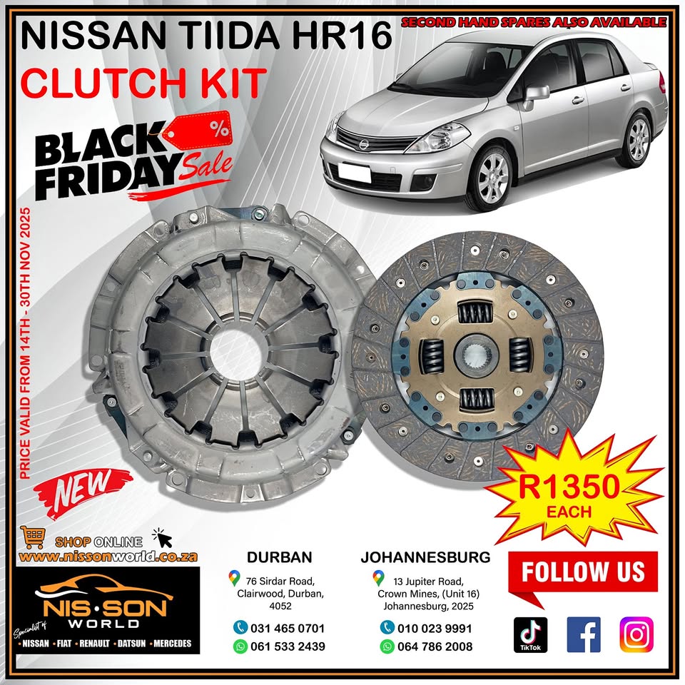 NISSAN TIIDA HR16 CLUTCH KIT - Private Seller NISSAN TIIDA HR16 CLUTCH KIT - Private Seller