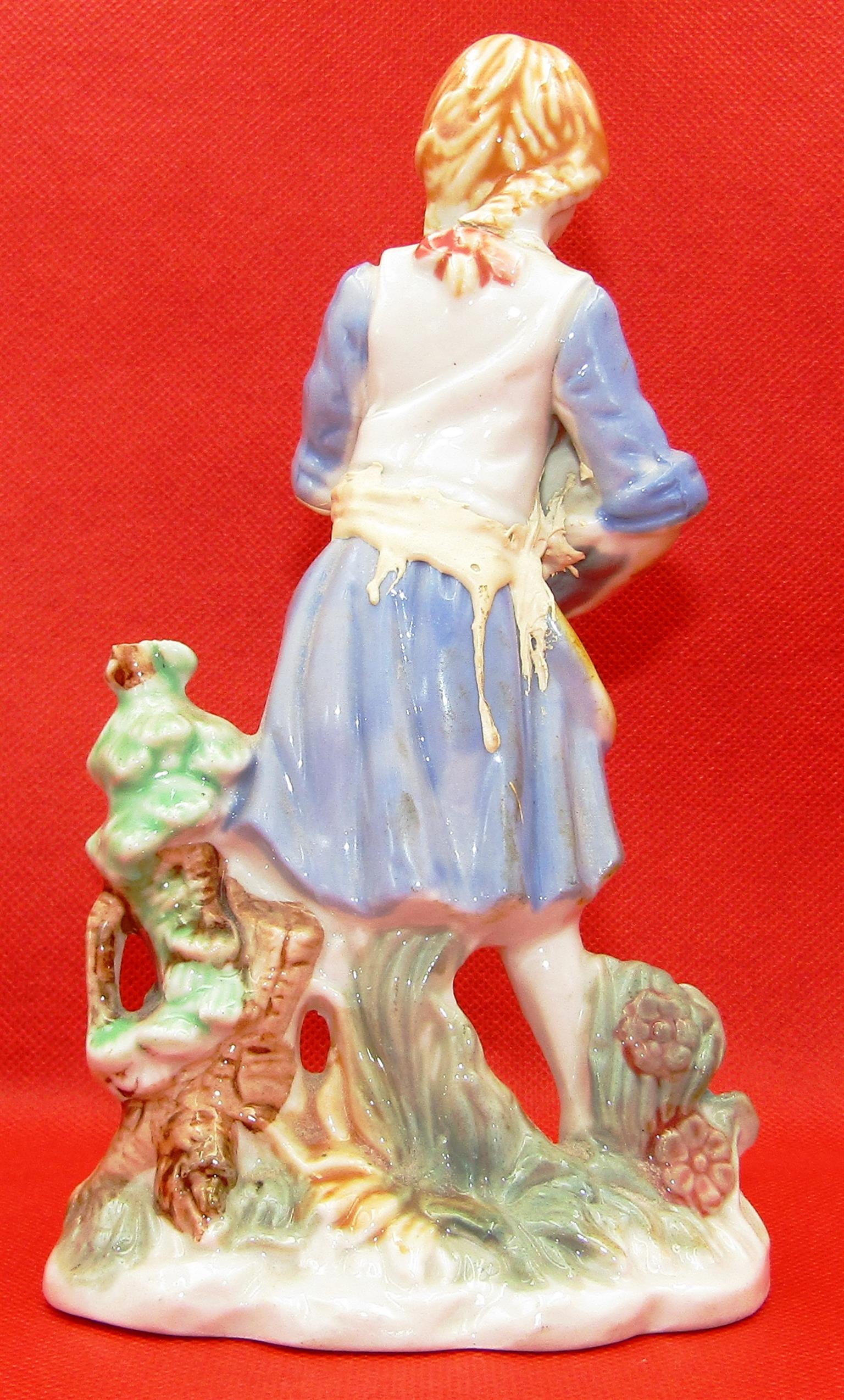 Girl with Rabbit Porcelain Figurine - flawed