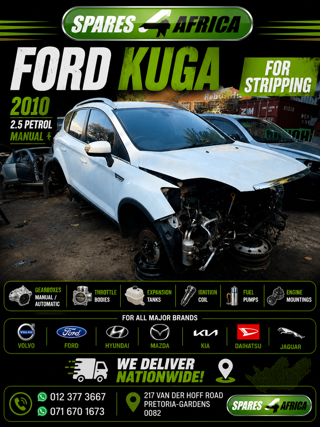 NOW STRIPPING – 2010 FORD KUGA 2.5 PETROL / MANUAL - Private Seller NOW STRIPPING – 2010 FORD KUGA 2.5 PETROL / MANUAL - Private Seller