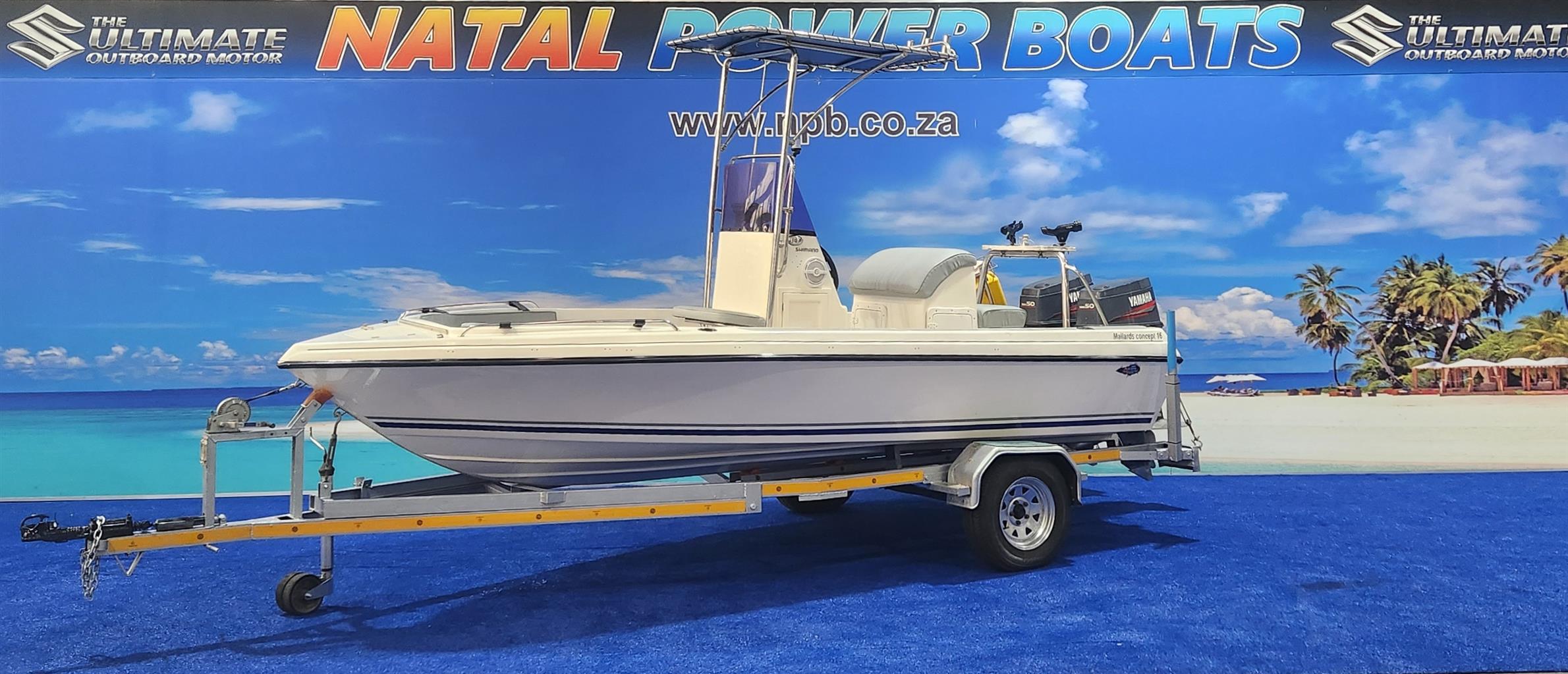 CONCEPT 16 FT ON TRAILER 2 X 50 HP YAMAHA TRIMS
