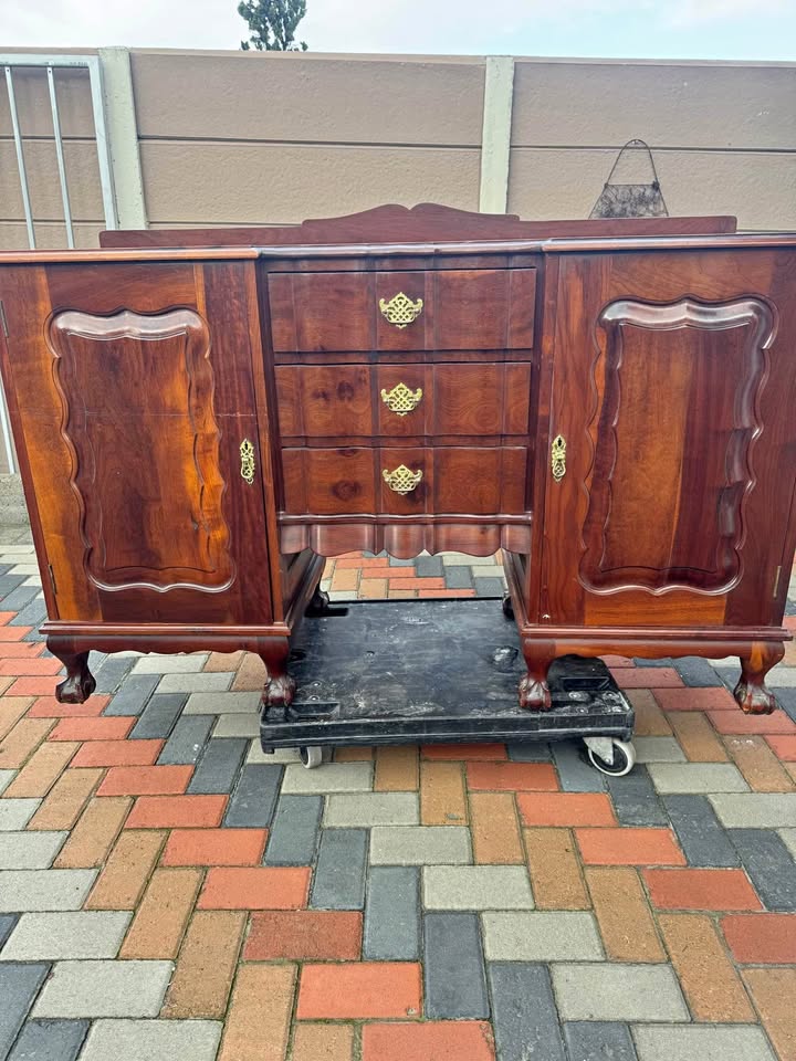 Antique ball and claw imbuia side board