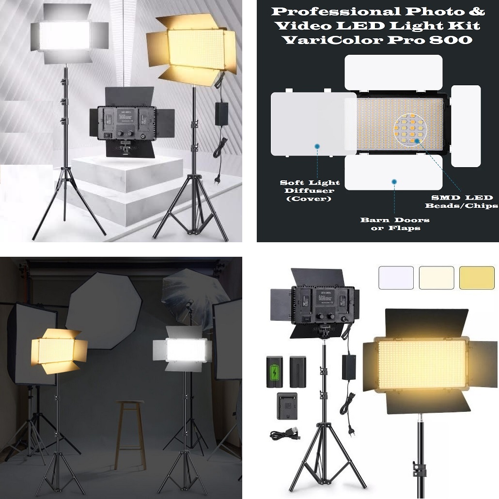 Professional Video & Photography LED VariColor Pro LED Light Kit (Rechargeable)