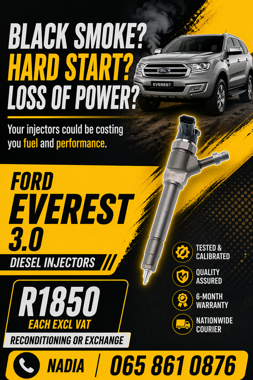 FORD EVEREST (3.0/BT50) DIESEL INJECTORS FOR SALE NATIONWIDE - Private Seller FORD EVEREST (3.0/BT50) DIESEL INJECTORS FOR SALE NATIONWIDE - Private Seller