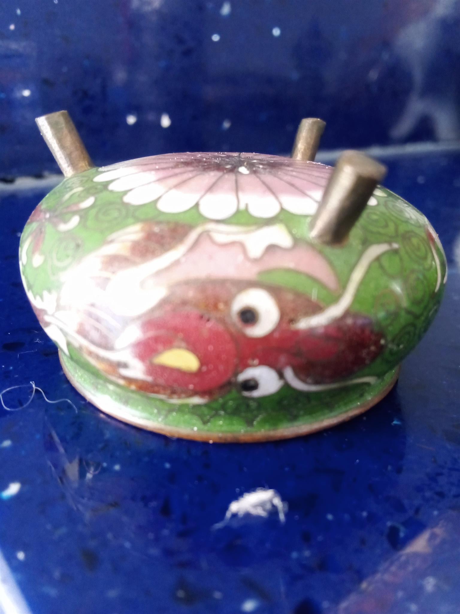 Vintage cloisonne salt and pepper set