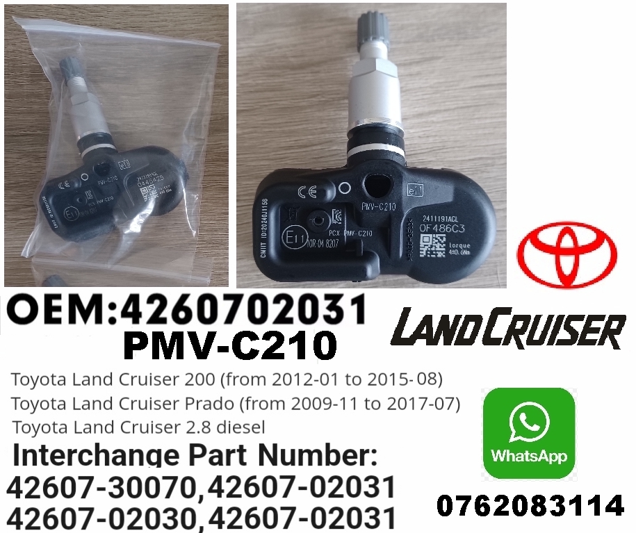 Toyota Land Cruiser TPMS tyre pressure monitor sensors and valve stems