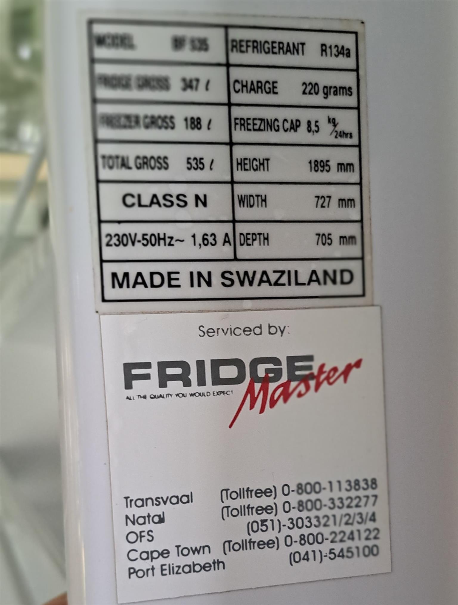 fridgemaster bf535