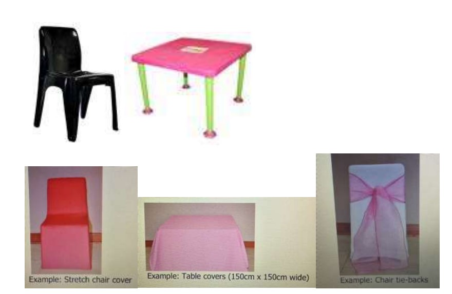 Kiddies party chairs outlet and tables for sale