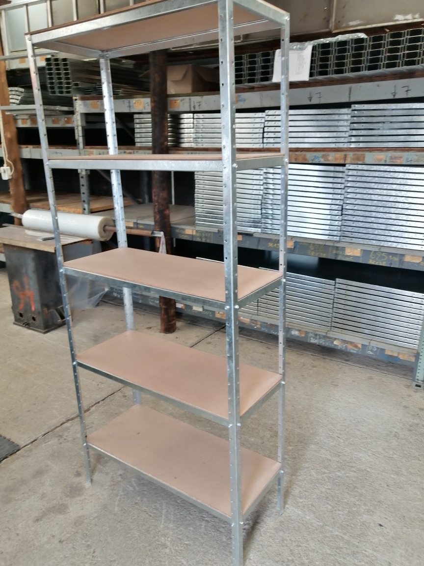 New bolt and nut  galvanized shelf with MDF tops for R 715 ex vat 