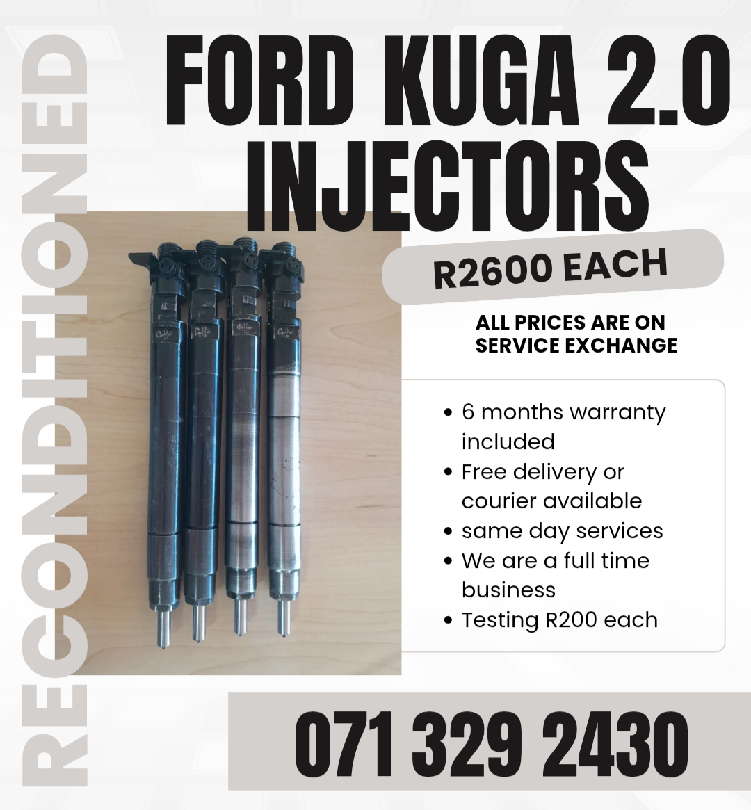 FORD KUGA 2.0 INJECTORS FOR SALE WITH WARRANTY - Private Seller FORD KUGA 2.0 INJECTORS FOR SALE WITH WARRANTY - Private Seller