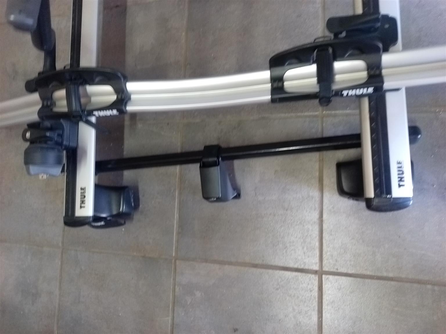 Thule Roof bars and two thule bike racks including keys Junk Mail Marketplace