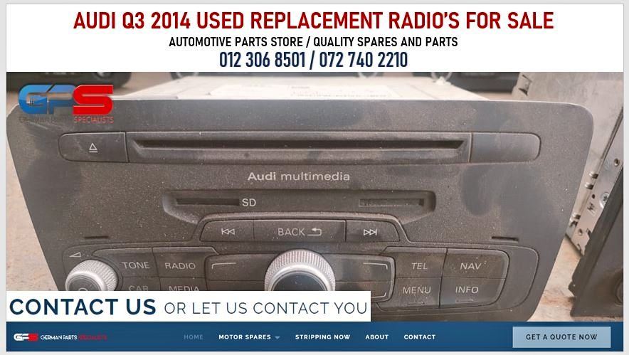Audi Q3 2014 used replacement radios for sale - Private Seller